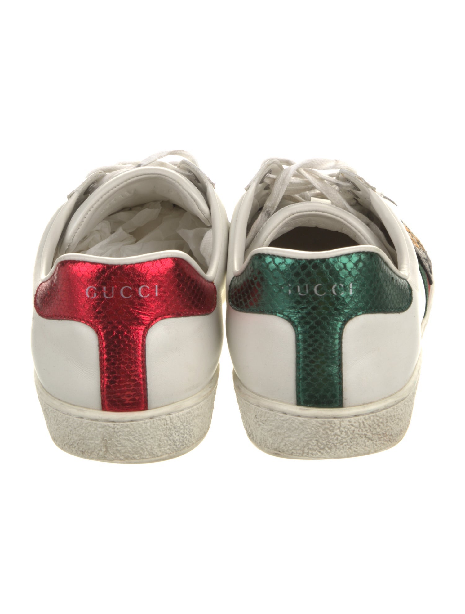 Gucci Web Accent Leather Sneakers
